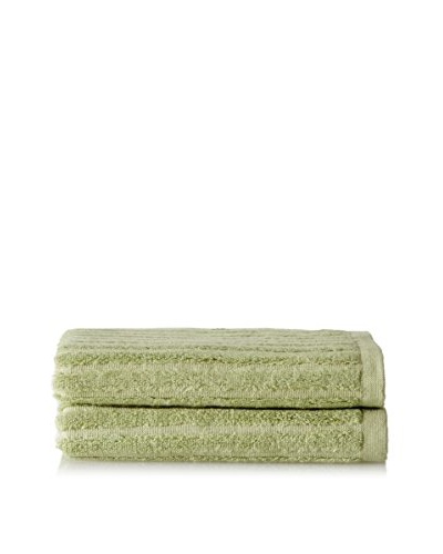 Yala BambooDreams Set of 2 Ribbed Hand Towels, Green Tea