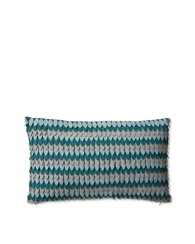 Zalva Nikos Ice Decorative Pillow, Teal/Cream/Aqua, 12 x 20