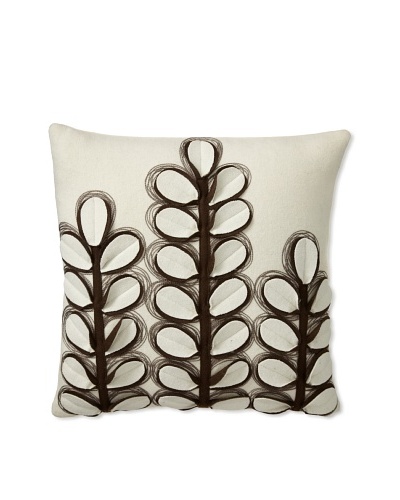 Zalva Coriander Decorative Pillow, Cream/Brown, 18 x 18