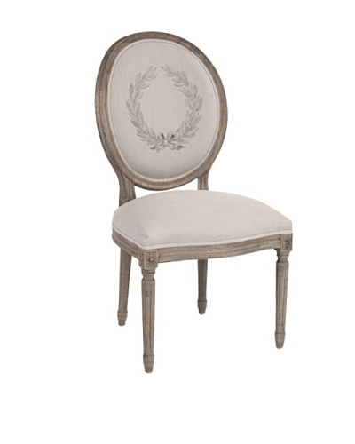 Zentique Medallion Linen & Oak Side Chair, Natural