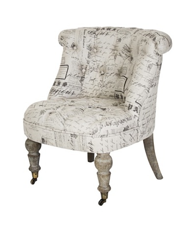 Zentique Amelie Linen Slipper Chair, Natural