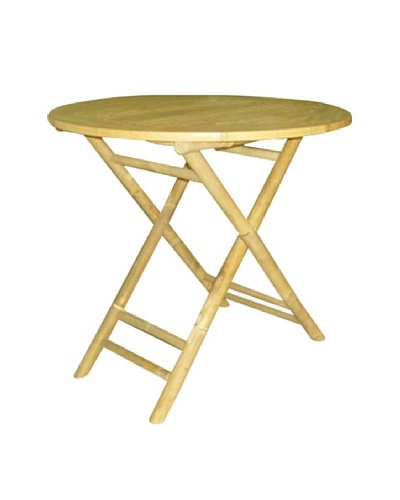 ZEW, Inc. Outdoor Bamboo Collapsible Round Table