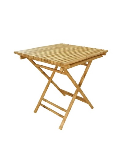 ZEW, Inc. Outdoor Bamboo Collapsible Square Table