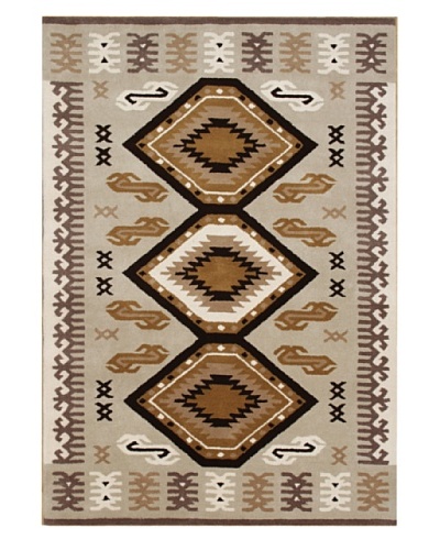 ZnZ Rugs Gallery Alliyah Handmade Rug, Black/Brown/Beige, 5' x 8'