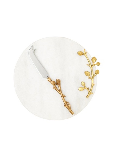 White Marble Cheese Plate and Knife Set