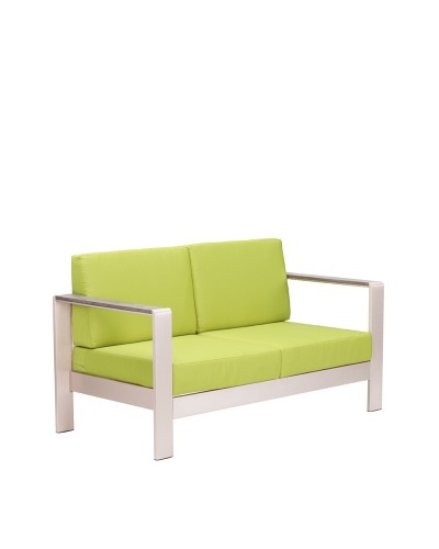 Zuo Outdoor Cosmopolitan Sofa with Cushions, Green