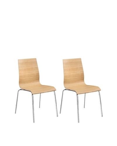 Zuo Set of 2 Tierra Dining Chairs, Natural