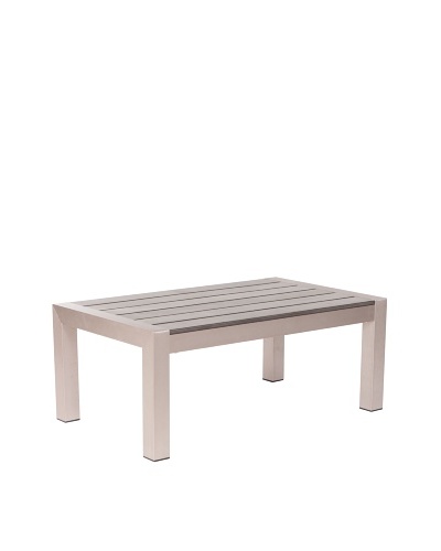 Zuo Outdoor Cosmopolitan Coffee Table, Brushed Aluminum