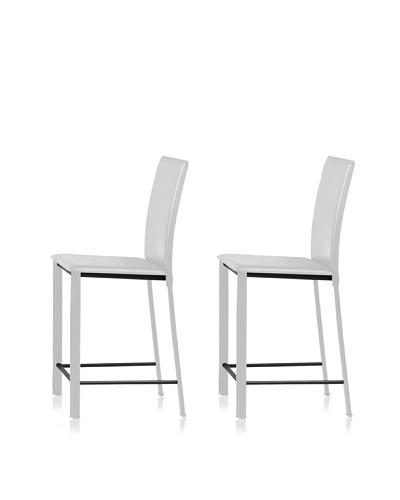 Zuo Set of 2 Arcane Counter Chairs [White]