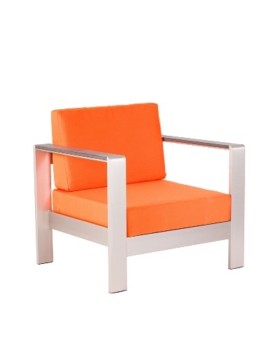 Zuo Outdoor Cosmopolitan Armchair with Cushions, Orange