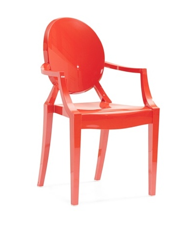 Zuo Set of 4 Anime Stacking Outdoor Dining Chairs [Red]